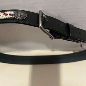 Wrangler Black Leather Southwest Women’s Belt with Buffalo Coin Silver- Accent